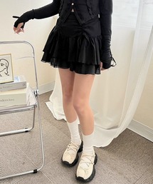 シャーリングフリルスカート