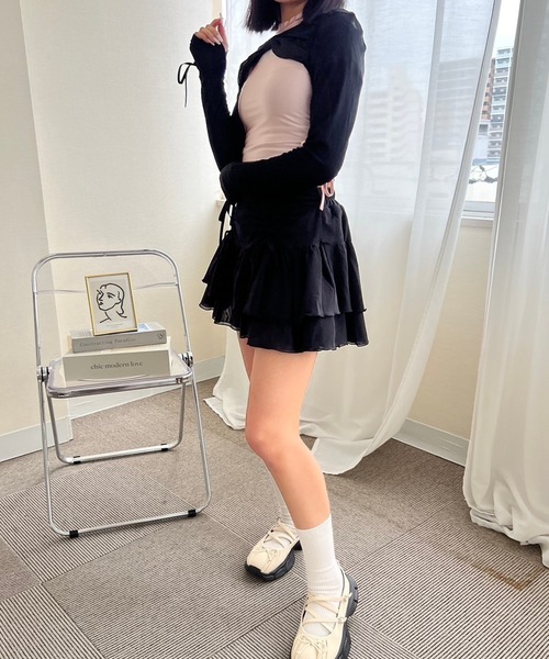 mumu(ムム)の「シャーリングフリルスカート(スカート・レディース・ホワイト/ブラック・FREE)」の21枚目の写真