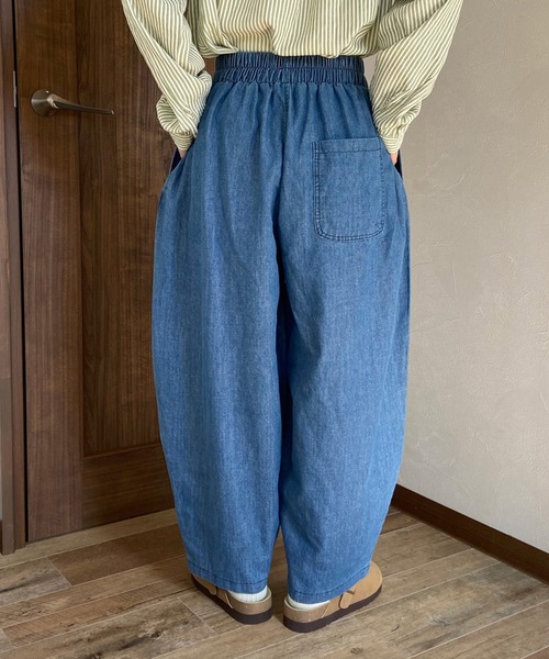 CRB(シーアールビー)の「カーブラインワイドパンツ(カーゴパンツ・レディース・ブラック/ブルー/グリーン/ベージュ/インディゴブルー/ダークグリーン/ダークベージュ・F)」の16枚目の写真
