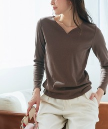 Pierrot（ピエロ）の「ネックが選べるテレコリブカットソー（Tシャツ/カットソー）」