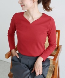 Pierrot（ピエロ）の「ネックが選べるテレコリブカットソー（Tシャツ/カットソー）」