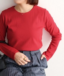 Pierrot（ピエロ）の「ネックが選べるテレコリブカットソー（Tシャツ/カットソー）」