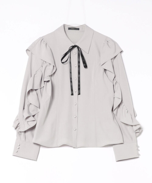 SWINGLE(スウィングル)の「ショルダーフリルナローリボンシャツブラウス(シャツ/ブラウス・レディース・ブラック/ブラック系その他5/オフホワイト/ラベンダー・FREE)」の22枚目の写真