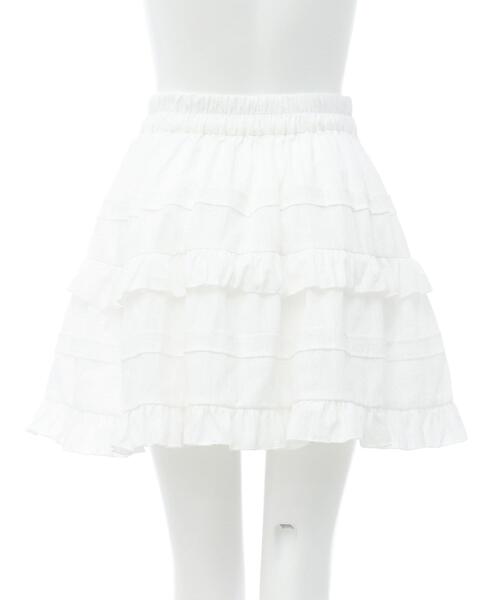 INGNI（イング）の「コットンレースティアードミニスカパン（スカート・レディース・ブラック/オフホワイト・FREE）」の21枚目の写真