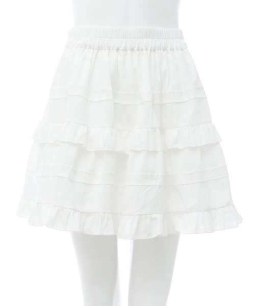 INGNI（イング）の「コットンレースティアードミニスカパン（スカート・レディース・ブラック/オフホワイト・FREE）」の14枚目の写真