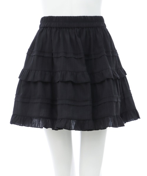 INGNI（イング）の「コットンレースティアードミニスカパン（スカート・レディース・ブラック/オフホワイト・FREE）」の16枚目の写真