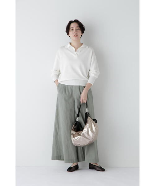 human woman(ヒューマンウーマン)の「◆【ウォッシャブル】ペーパーヤーンセーラーカラートップス(ニット/セーター・レディース・ライトグリーン/ホワイト/パープル・MEDIUM)」の11枚目の写真