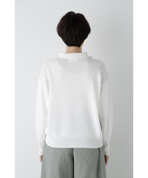 human woman(ヒューマンウーマン)の「◆【ウォッシャブル】ペーパーヤーンセーラーカラートップス(ニット/セーター・レディース・ライトグリーン/ホワイト/パープル・MEDIUM)」の13枚目の写真