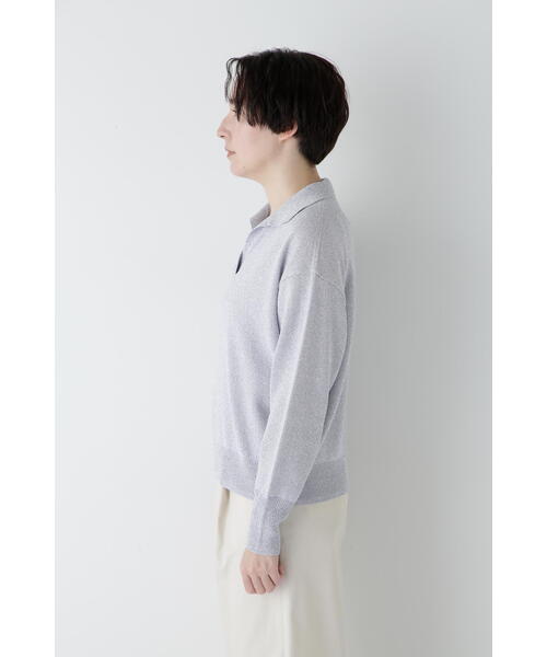 human woman(ヒューマンウーマン)の「◆【ウォッシャブル】ペーパーヤーンセーラーカラートップス(ニット/セーター・レディース・ライトグリーン/ホワイト/パープル・MEDIUM)」の18枚目の写真