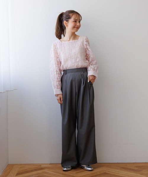 flower(フラワー)の「リラックスタックパンツ(その他パンツ・レディース・ベージュ/グレー・FREE)」の6枚目の写真