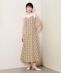 チェックバックコンシャスキャミワンピース