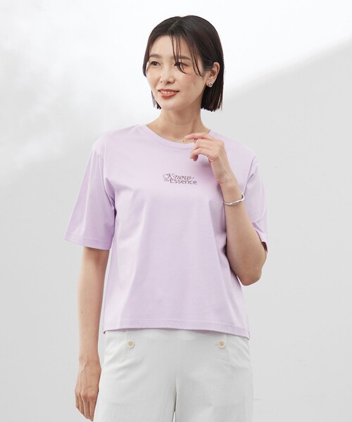 J.PRESS(ジェイプレス)の「【洗える】ロゴ Tシャツ(Tシャツ/カットソー・レディース・ブラック系1/ホワイト系/ふじ色系/イエロー系・T13/T15)」の3枚目の写真