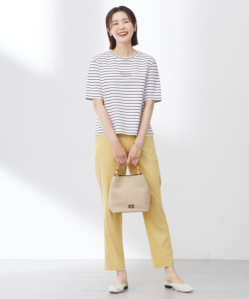J.PRESS(ジェイプレス)の「【洗える】ロゴ Tシャツ(Tシャツ/カットソー・レディース・ブラック系1/ホワイト系/ふじ色系/イエロー系・T13/T15)」の13枚目の写真