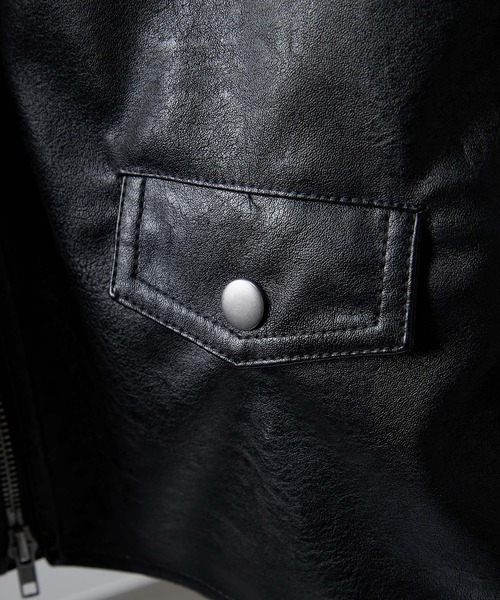 ENDER PRODUCTS（エンダープロダクツ）の「オーバーサイズ ダブルライダースジャケット【ENDER PRODUCTS/エンダープロダクツ】（ライダースジャケット・メンズ・ブラック・L）」の3枚目の写真