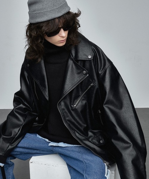 ENDER PRODUCTS（エンダープロダクツ）の「オーバーサイズ ダブルライダースジャケット【ENDER PRODUCTS/エンダープロダクツ】（ライダースジャケット・メンズ・ブラック・L）」の20枚目の写真