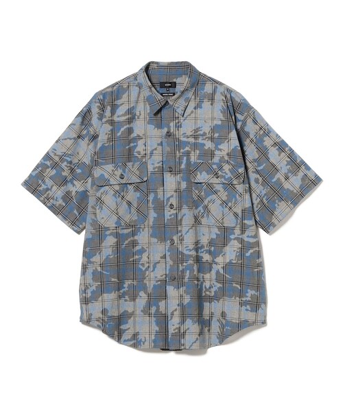BEAMS(ビームス)の「フェード ワーク チェックシャツ(シャツ/ブラウス・メンズ・ネイビー/ブルー・L/M/S/XL)」の1枚目の写真