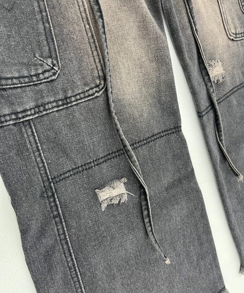 DAESE TOKYO（デセトウキョウ）の「『DAESE TOKYO/デセトウキョウ』ダメージデニムカーゴパンツ 【CN】（デニムパンツ・レディース・ブラック・FREE）」の11枚目の写真