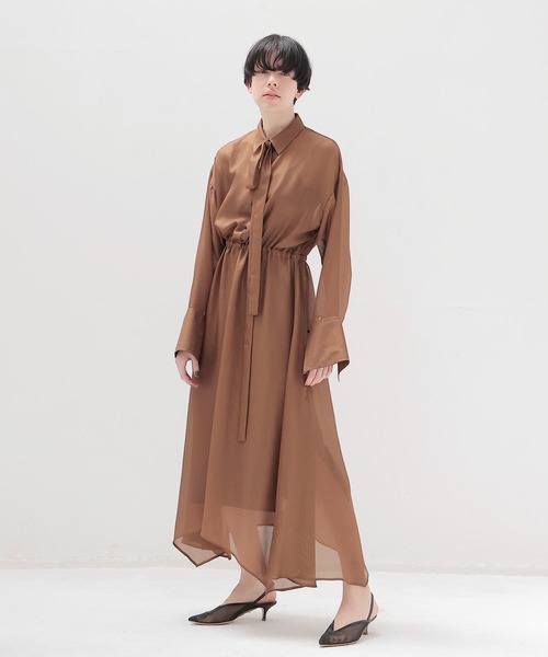 美品✨DRESSLAVE ドレスレイブ　シアーオーガンジービッグジャケット セール】sheer shirt dress(シアーシャツワンピース)（ワンピース
