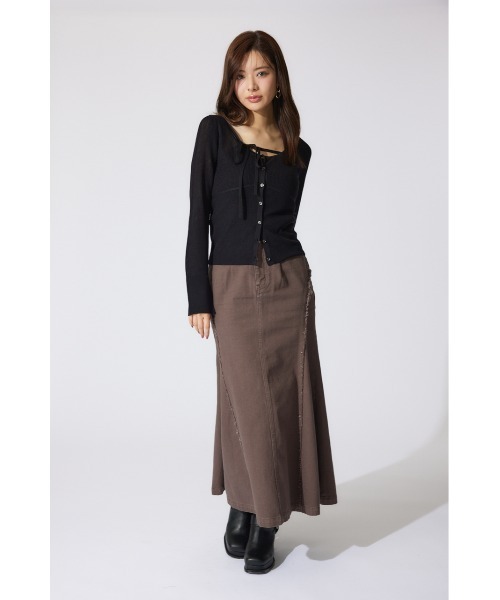 rienda（リエンダ）の「リボンデティールキャミソールセットカーディガン（カーディガン/ボレロ・レディース・ブラック/グレー/イエロー・FREE）」の8枚目の写真