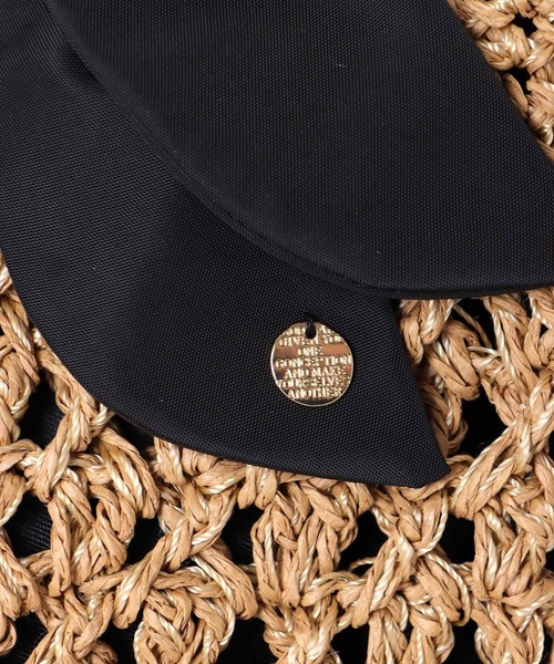 Three Four Time(スリーフォータイム)の「下がりリボン柄編みトート(かごバッグ・レディース・ブラック/ベージュ/ピンク/グリーン・FREE)」の12枚目の写真