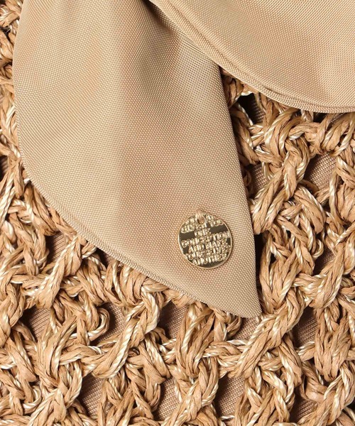 Three Four Time(スリーフォータイム)の「下がりリボン柄編みトート(かごバッグ・レディース・ブラック/ベージュ/ピンク/グリーン・FREE)」の14枚目の写真