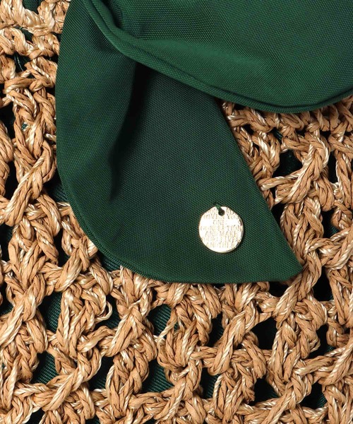 Three Four Time(スリーフォータイム)の「下がりリボン柄編みトート(かごバッグ・レディース・ブラック/ベージュ/ピンク/グリーン・FREE)」の16枚目の写真