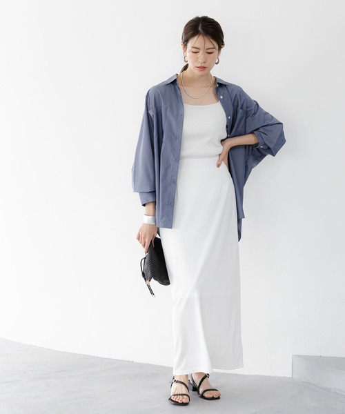 Elura（エルーラ）の「アイロンいらずドルマンシャツ/321615（シャツ/ブラウス・レディース・ネイビー/ベージュ/ブルー・MEDIUM/LARGE）」の7枚目の写真