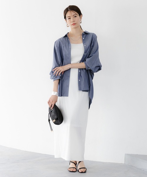 Elura（エルーラ）の「アイロンいらずドルマンシャツ/321615（シャツ/ブラウス・レディース・ネイビー/ベージュ/ブルー・MEDIUM/LARGE）」の8枚目の写真