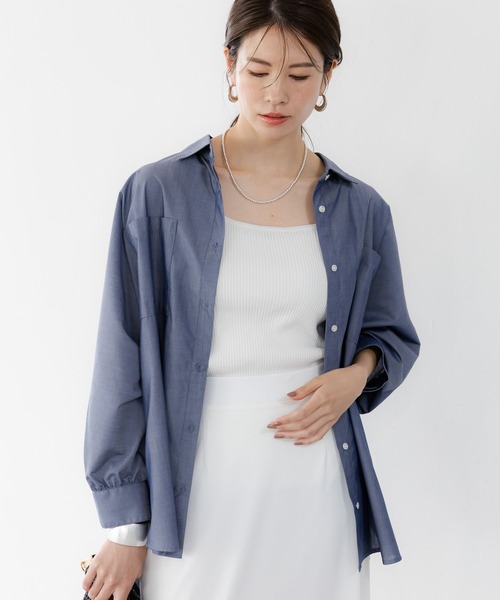 Elura（エルーラ）の「アイロンいらずドルマンシャツ/321615（シャツ/ブラウス・レディース・ネイビー/ベージュ/ブルー・MEDIUM/LARGE）」の9枚目の写真