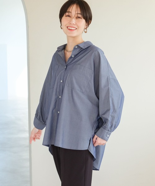 Elura（エルーラ）の「アイロンいらずドルマンシャツ/321615（シャツ/ブラウス・レディース・ネイビー/ベージュ/ブルー・MEDIUM/LARGE）」の10枚目の写真