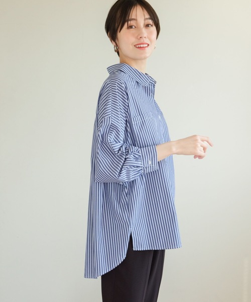 Elura（エルーラ）の「アイロンいらずドルマンシャツ/321615（シャツ/ブラウス・レディース・ネイビー/ベージュ/ブルー・MEDIUM/LARGE）」の12枚目の写真