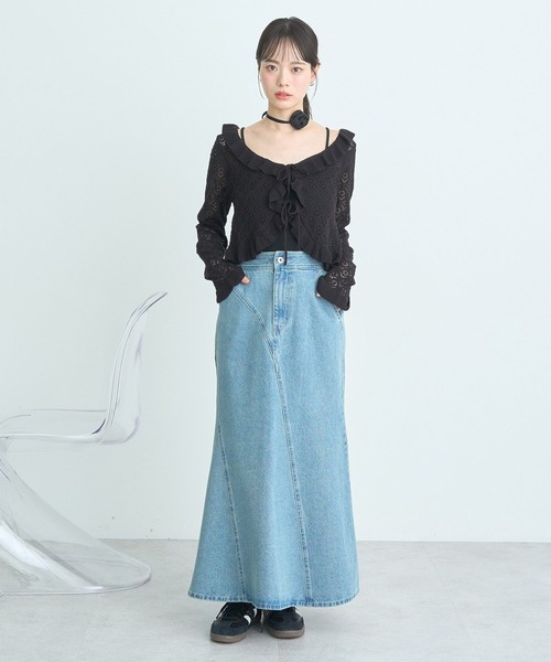 エスカルゴ デニムスカート - Escargot Denim Skirt セール】エスカルゴマーメイドデニムスカート（スカート