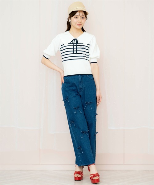 WILLSELECTION(ウィルセレクション)の「リボンモチーフデニムパンツ(その他パンツ・レディース・ブルー/ネイビー・SMALL/MEDIUM)」の5枚目の写真