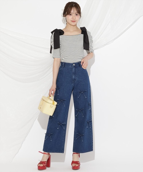 WILLSELECTION(ウィルセレクション)の「リボンモチーフデニムパンツ(その他パンツ・レディース・ブルー/ネイビー・SMALL/MEDIUM)」の6枚目の写真