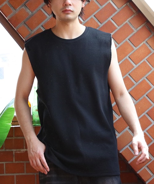 ８(eight)（エイト）の「ワッフルノースリーブタンクトップ（タンクトップ・メンズ・ホワイト系その他2/ブラック系その他3/ブラック系その他/ブラック系その他2/ホワイト系その他3/ホワイト系その他・MEDIUM/LARGE）」の6枚目の写真