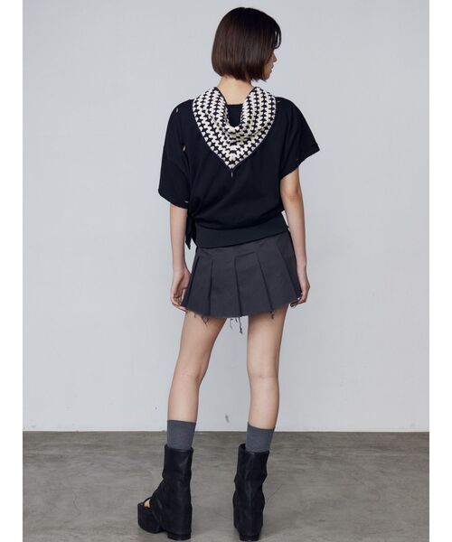 EMODA（エモダ）の「ルーズタイクラッシュTシャツ（Tシャツ/カットソー・レディース・グレー/ホワイト/ネイビー/ブラック・FREE）」の14枚目の写真