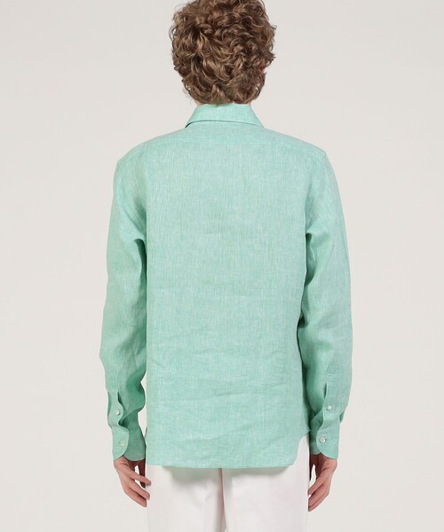 Maria Santangelo（マリアサンタンジェロ）の「Maria Santangelo リネン ワンピースカラー プルオーバーシャツ（シャツ/ブラウス・メンズ・ホワイト/ブラック/イエロー/ブルー/グリーン・M/S/L）」の9枚目の写真