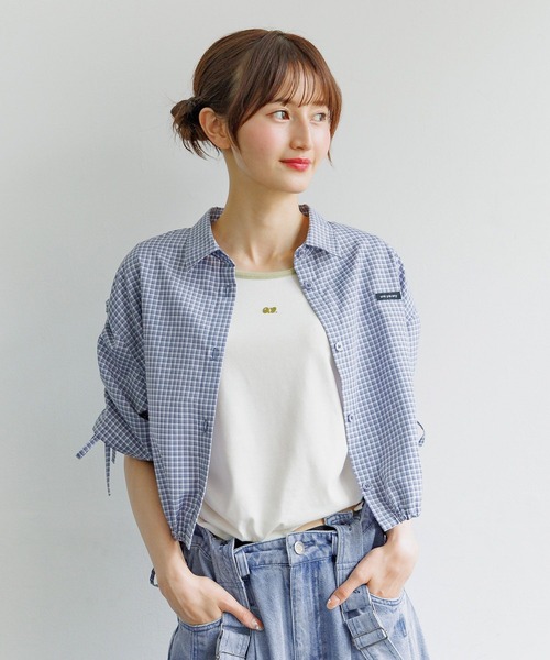リボンドロストシャツ半袖/AND YUA ANY/325901（シャツ/ブラウス