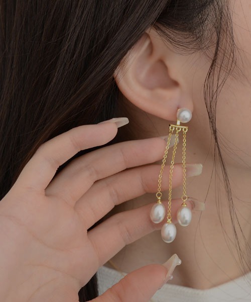 TONE SELECT GOODS(トーンセレクトグッズ)の「【resonance】パール×ゴールド ニュアンスデザイン ピアス(ピアス(両耳用)・レディース・ゴールド系5/ゴールド系4/ゴールド系3/ゴールド系2/ゴールド系1・FREE)」の9枚目の写真