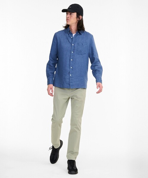 AIGLE(エーグル)の「ロングスリーブ リネンシャツ(シャツ/ブラウス・メンズ・ブルー/ホワイト/イエロー・L/M)」の7枚目の写真