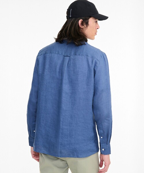 AIGLE(エーグル)の「ロングスリーブ リネンシャツ(シャツ/ブラウス・メンズ・ブルー/ホワイト/イエロー・L/M)」の10枚目の写真