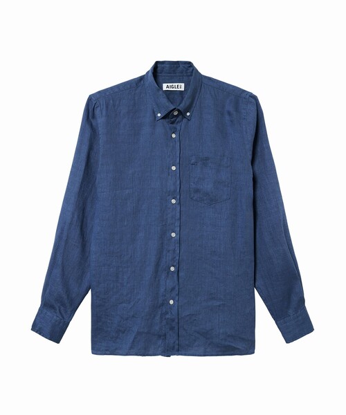 AIGLE(エーグル)の「ロングスリーブ リネンシャツ(シャツ/ブラウス・メンズ・ブルー/ホワイト/イエロー・L/M)」の11枚目の写真