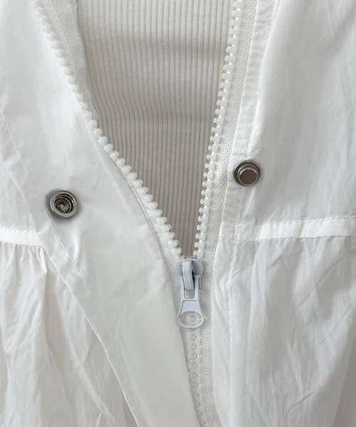 CRB（シーアールビー）の「スタンド切替シアーブルゾン（ブルゾン・レディース・オフホワイト/ラベンダー/ライトグリーン/ピンク・F）」の12枚目の写真