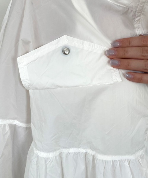 CRB（シーアールビー）の「スタンド切替シアーブルゾン（ブルゾン・レディース・オフホワイト/ラベンダー/ライトグリーン/ピンク・F）」の10枚目の写真