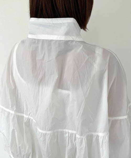 CRB（シーアールビー）の「スタンド切替シアーブルゾン（ブルゾン・レディース・オフホワイト/ラベンダー/ライトグリーン/ピンク・F）」の6枚目の写真