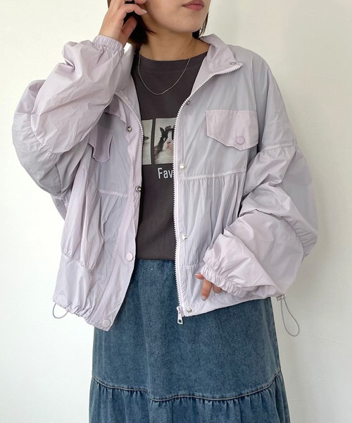 CRB（シーアールビー）の「スタンド切替シアーブルゾン（ブルゾン・レディース・オフホワイト/ラベンダー/ライトグリーン/ピンク・F）」の22枚目の写真