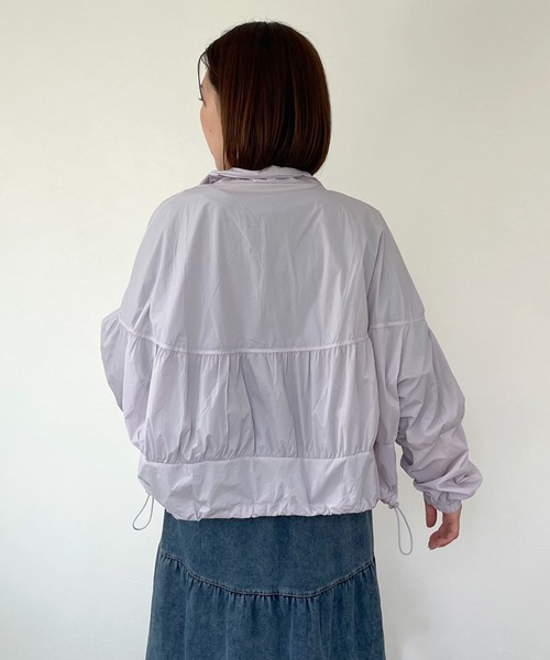 CRB（シーアールビー）の「スタンド切替シアーブルゾン（ブルゾン・レディース・オフホワイト/ラベンダー/ライトグリーン/ピンク・F）」の19枚目の写真