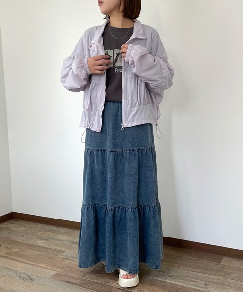 CRB（シーアールビー）の「スタンド切替シアーブルゾン（ブルゾン・レディース・オフホワイト/ラベンダー/ライトグリーン/ピンク・F）」の18枚目の写真