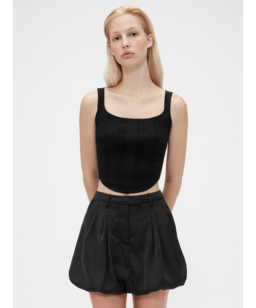 タンクトップ ノースリーブ GapStudio ニット コルセットトップス レディース タンクトップ ノースリーブ GapStudio ニット コルセット
