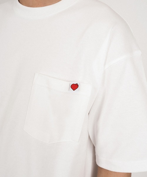 #Re:room（リルーム）の「ハートアイコンポケットビッグTシャツ（Tシャツ/カットソー・メンズ・ホワイト/ブラック・M-L/S-M）」の11枚目の写真
